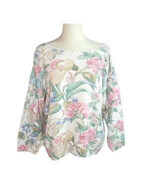 VTG Glory U.S. Made In USA Floral Knit Pastel Pullover Sweater